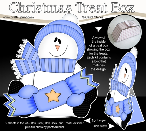 3D Christmas Treat Box Gift Set Mini Kit - Snowman Rio has an Xmas Cracker
