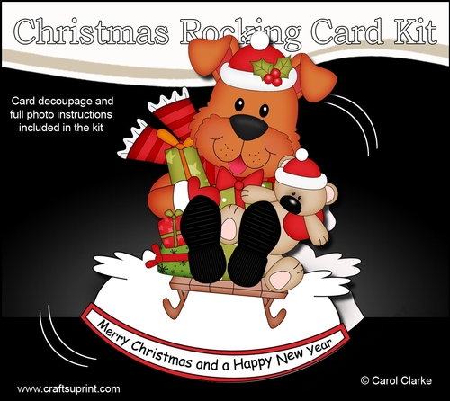 3D Shaped Rocking Christmas Card Mini Kit - Little Rusty Dog