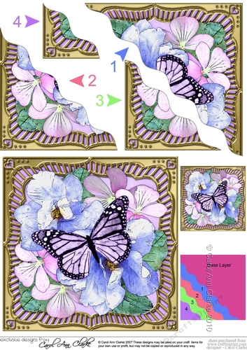 Flowers & Butterfly in a Gold Frame Wavey Corner Stacker