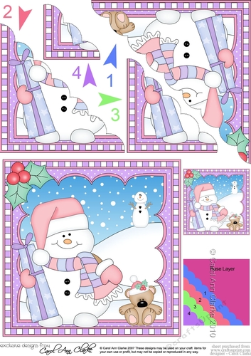 Christmas Scalloped Corner Stacker Snowman Oli