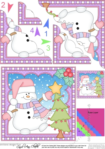 Christmas Scalloped Corner Stacker Snowman Oli