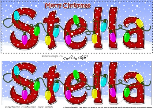 Large DL Merry Christmas STELLA 3D decoupage 