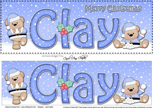 Large DL Merry Christmas CLAY 3D decoupage 