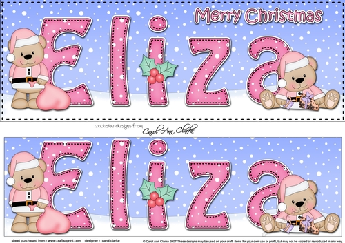 Large DL Merry Christmas ELIZA 3D decoupage 