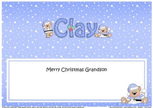 Large DL Merry Christmas CLAY insert