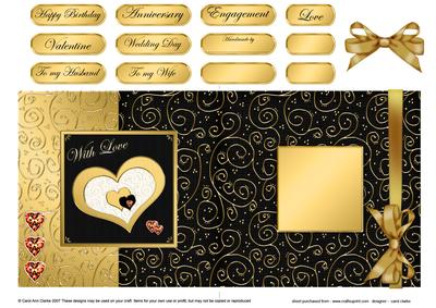 Elegant Hearts Fold Back Card