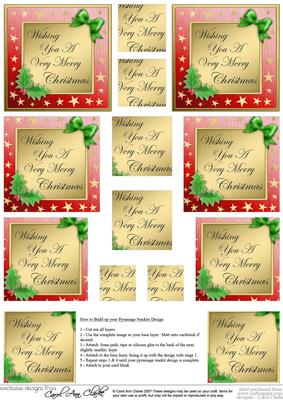Elegant Christmas Greeting Pyramage Sheet