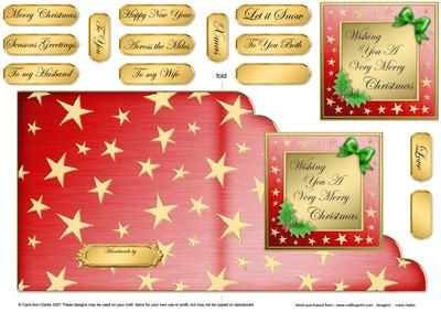 Elegant Christmas Greeting Cut and Fold Card