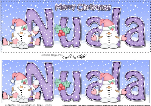Large DL Merry Christmas NUALA 3D decoupage 