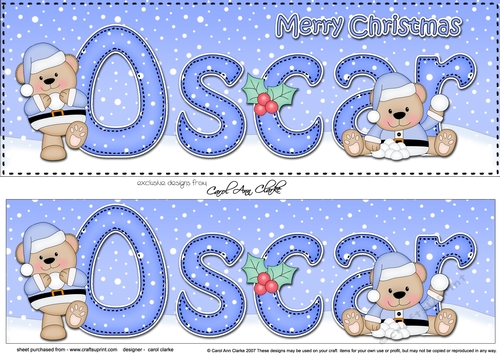 Large DL Merry Christmas OSCAR 3D decoupage 