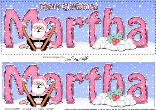 Large DL Merry Christmas MARTHA 3D decoupage 
