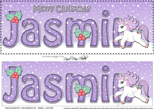 Large DL Merry Christmas JASMIN 3D decoupage 