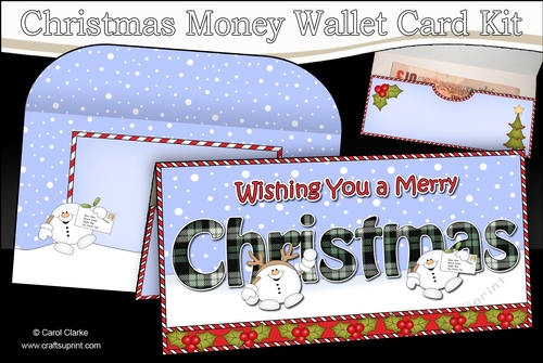 WISHING YOU A MERRY CHRISTMAS Money or Gift Wallet Card Kit