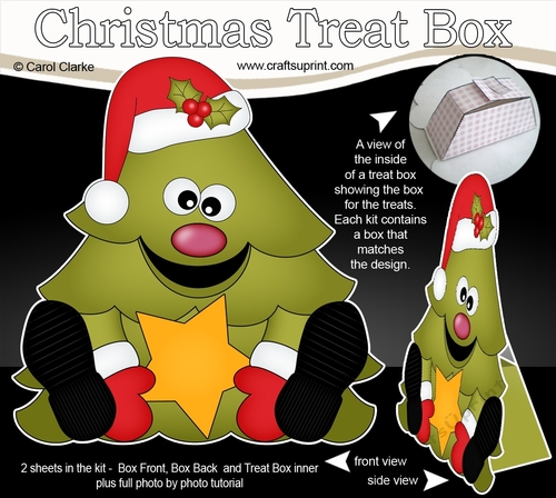 3D Christmas Treat Box Gift Set Mini Kit - Fun Christmas Tree has an Xmas Star