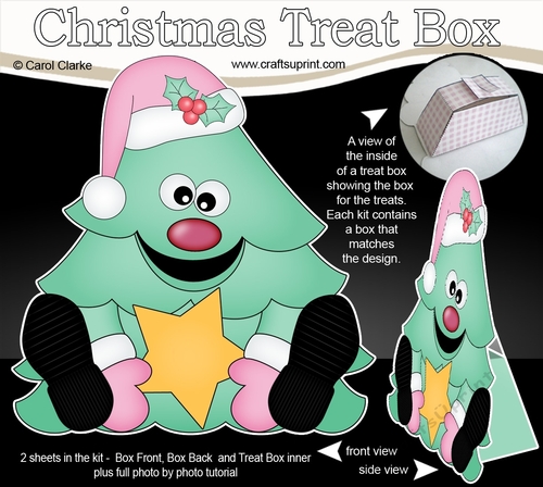 3D Christmas Treat Box Gift Set Mini Kit - Fun Christmas Tree has an Xmas Star