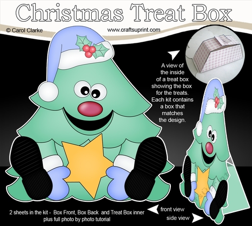 3D Christmas Treat Box Gift Set Mini Kit - Fun Christmas Tree has an Xmas Star