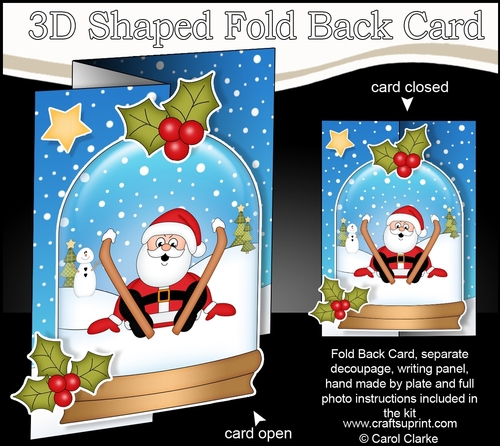 Christmas 3D Shaped No-Hole Fold Back Mini Kit - Oops Sack is Skiing!