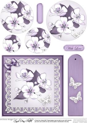 Apple Blossom Quick Card with Circle Pyramage Topper