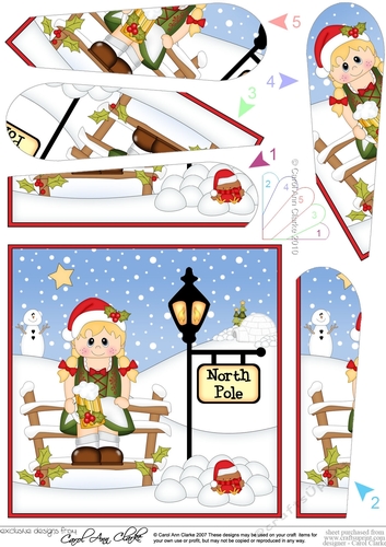Lederhosen Girl is at the North Pole Christmas Fan Pyramage Topper