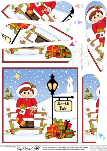 Eskimo is at the North Pole Christmas Fan Pyramage Topper
