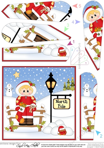 Eskimo is at the North Pole Christmas Fan Pyramage Topper