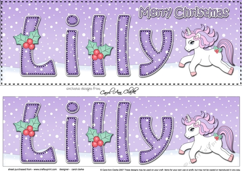 Large DL Merry Christmas LILLY 3D decoupage 