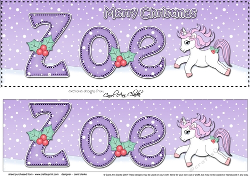 Large DL Merry Christmas ZOE 3D decoupage 