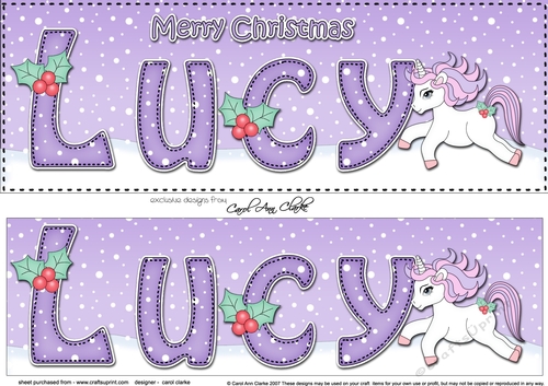 Large DL Merry Christmas LUCY 3D decoupage 