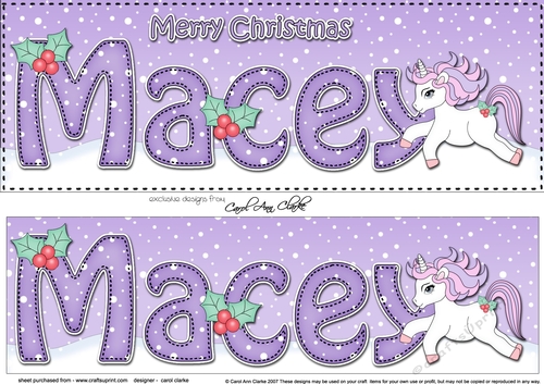 Large DL Merry Christmas MACEY 3D decoupage 