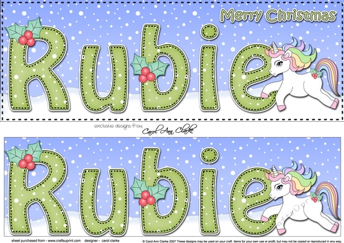 Large DL Merry Christmas RUBIE 3D decoupage 