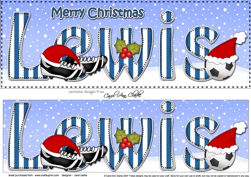 Large DL Merry Christmas LEWIS 3D decoupage 