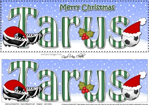 Large DL Merry Christmas TARUS 3D decoupage 
