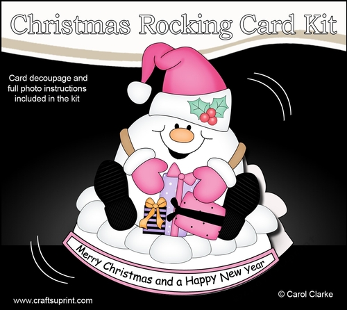 3D Shaped Rocking Christmas Card Mini Kit - Snowball Sam has Xmas Presents