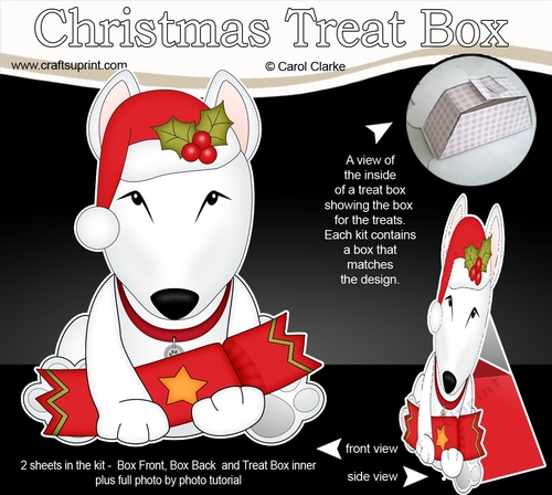 3D Christmas Treat Box Gift Set Mini Kit - Little English Bull Dog Terrier