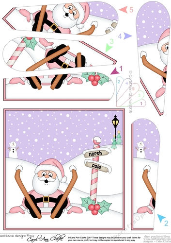 Christmas Santa is at the North Pole Fan Pyramage Topper