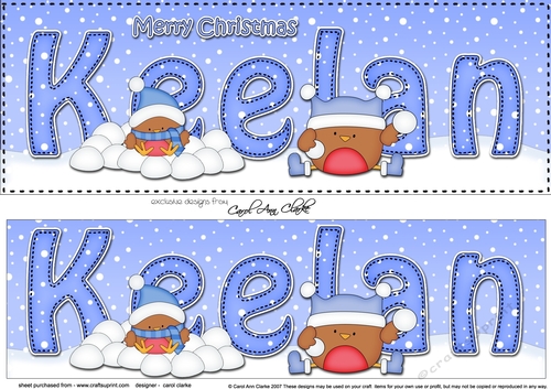 Large DL Merry Christmas KEELAN 3D decoupage 