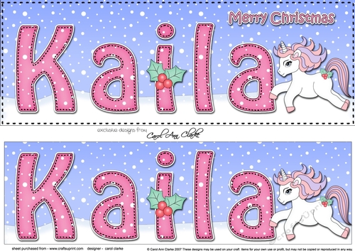 Large DL Merry Christmas KAILA 3D decoupage 