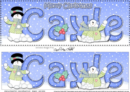 Large DL Merry Christmas CAYLE 3D decoupage 