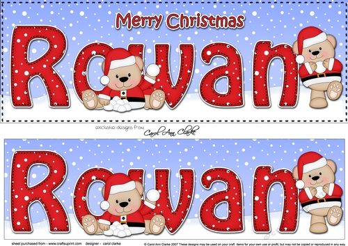 Large DL Merry Christmas ROWAN 3D decoupage 