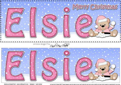 Large DL Merry Christmas ELSIE 3D decoupage 