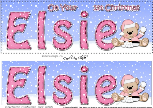 Large DL On Your 1st Christmas ELSIE 3D decoupage 