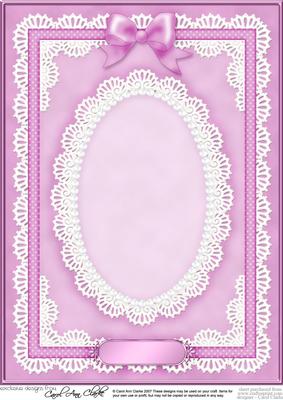 A4 Pearls, Lace and Ribbon Plain Card Base