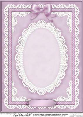 A4 Pearls, Lace and Ribbon Plain Card Base