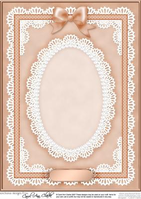 A4 Pearls, Lace and Ribbon Plain Card Base