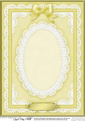 A4 Pearls, Lace and Ribbon Plain Card Base