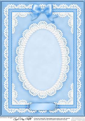 A4 Pearls, Lace and Ribbon Plain Card Base
