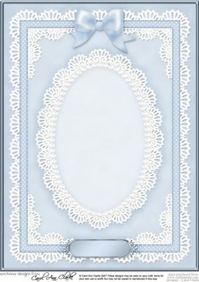 A4 Pearls, Lace and Ribbon Plain Card Base