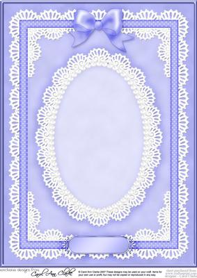 A4 Pearls, Lace and Ribbon Plain Card Base
