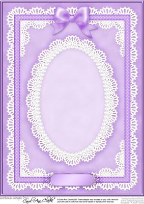A4 Pearls, Lace and Ribbon Plain Card Base