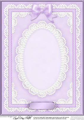 A4 Pearls, Lace and Ribbon Plain Card Base
